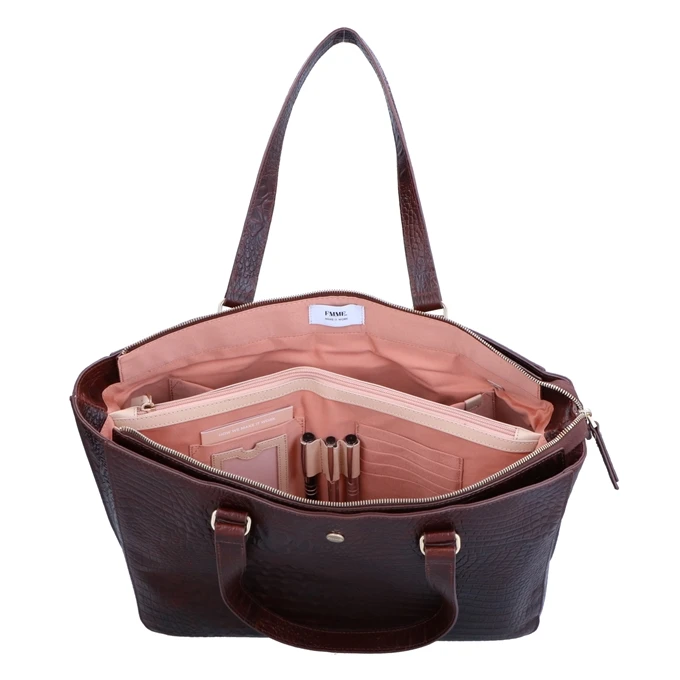 FMME. Caithy 15.6 Workingbag Croco Brown 9 FMME. Caithy 15.6 Workingbag Croco Brown - Afbeelding 7