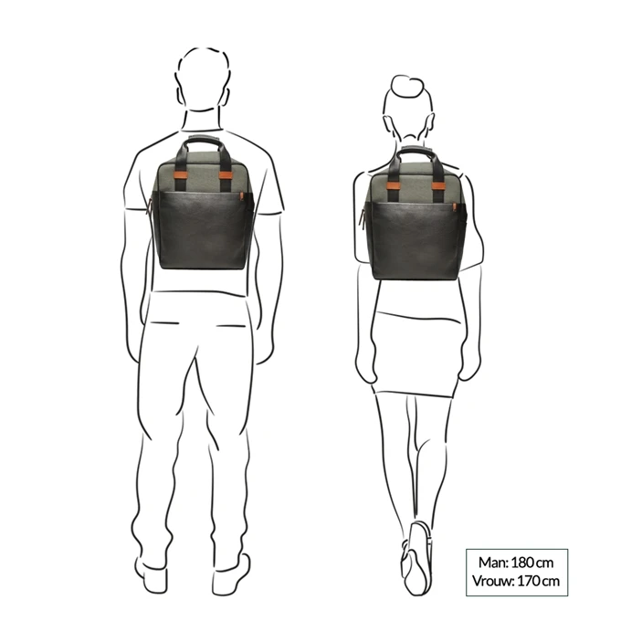 Berba Barbarossa Olly Backpack 15,6" Black-olive 4 Berba Barbarossa Olly Backpack 15,6" Black-olive - Afbeelding 2