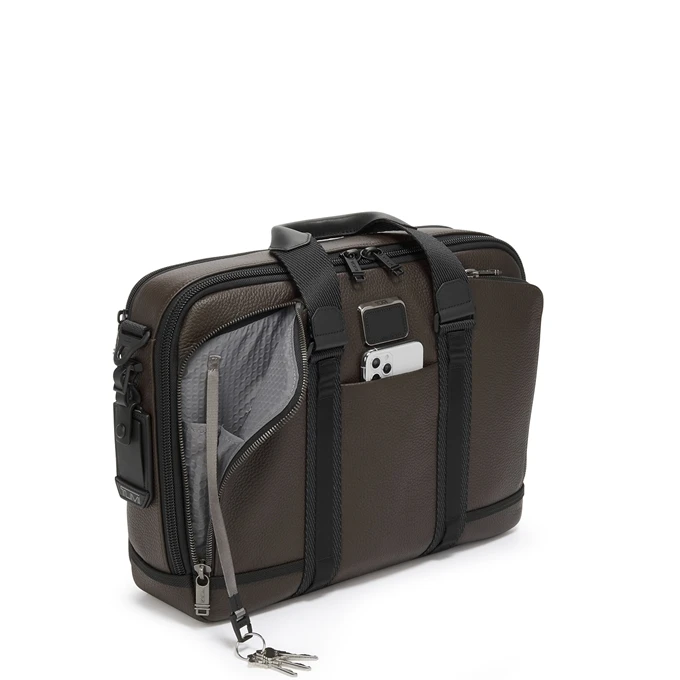 Tumi Alpha Bravo Albany Advanced Brief Dark Brown 7 Tumi Alpha Bravo Albany Advanced Brief Dark Brown - Afbeelding 5