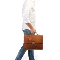 Burkely Vintage Dean Briefcase Cognac -Reisopslagwinkel image 10655