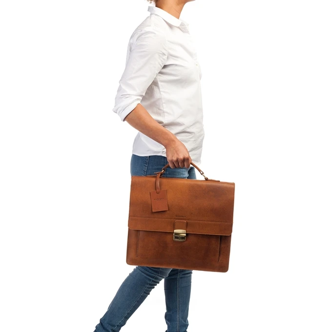 Burkely Scott Vintage Briefcase 2 Compartment Cognac 4 Burkely Scott Vintage Briefcase 2 Compartment Cognac - Afbeelding 2