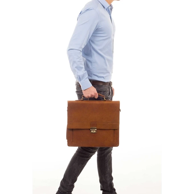 Burkely Scott Vintage Briefcase 2 Compartment Cognac 11 Burkely Scott Vintage Briefcase 2 Compartment Cognac - Afbeelding 9