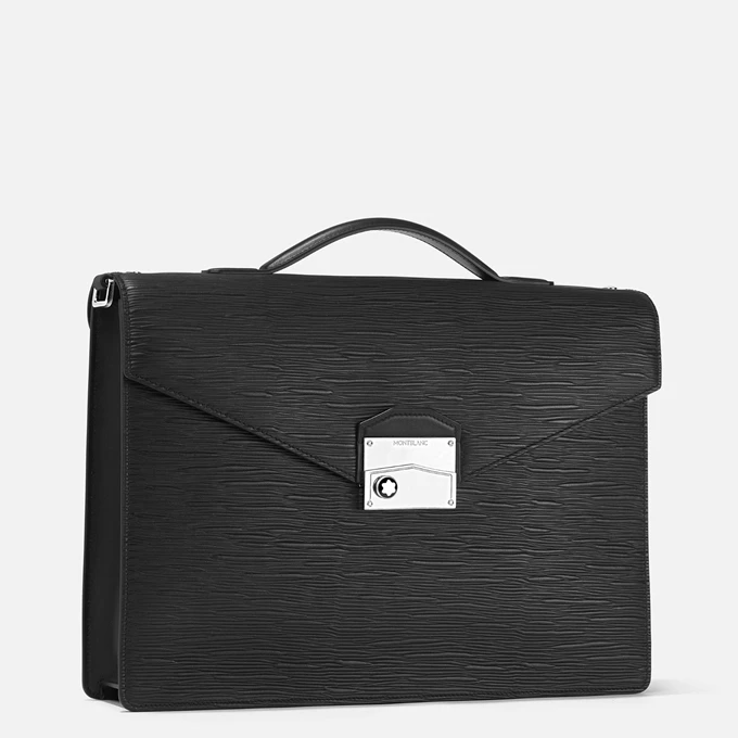 Montblanc Meisterstück 4810 Medium Briefcase Black 4 Montblanc Meisterstück 4810 Medium Briefcase Black - Afbeelding 2