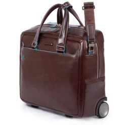 Piquadro Black Square Briefcase With Wheels Brown 14 Piquadro Black Square Briefcase With Wheels Brown -Reisopslagwinkel image 2014