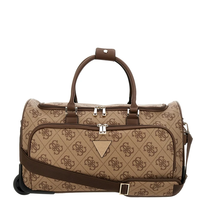 Guess Berta Wheeled Duffel Latte Logo/brown 3 Guess Berta Wheeled Duffel Latte Logo/brown