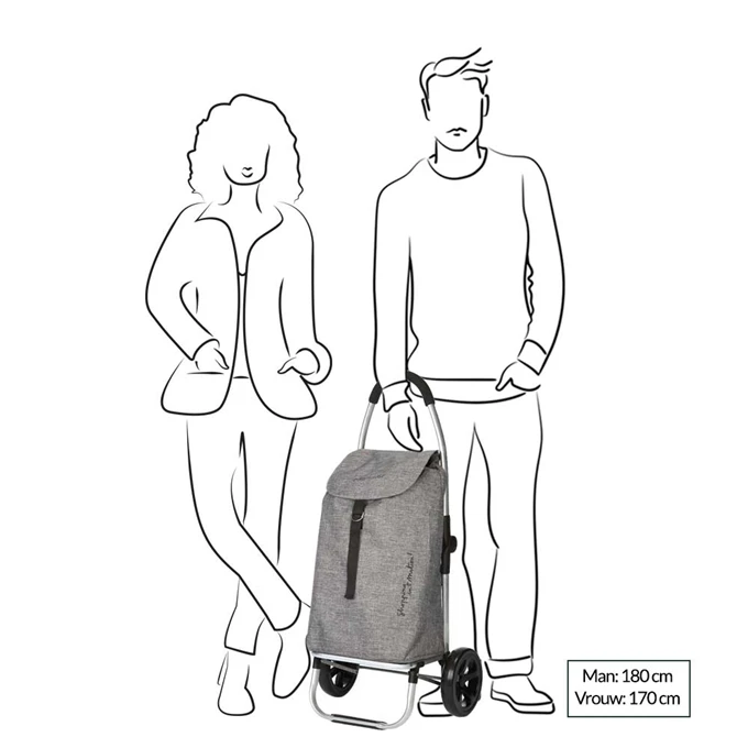 Playmarket Go Two Compact Boodschappentrolley Textured 4 Playmarket Go Two Compact Boodschappentrolley Textured - Afbeelding 2