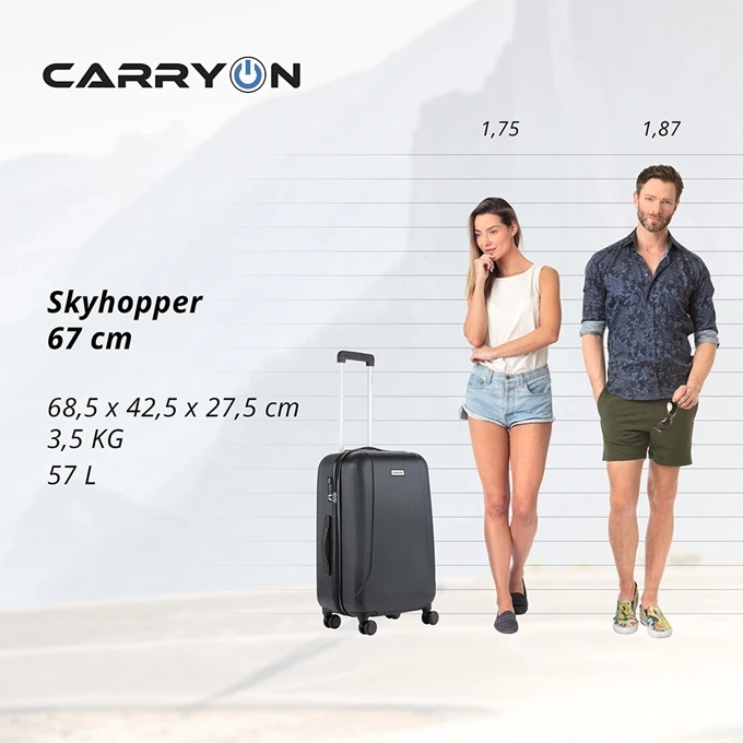 CarryOn Skyhopper 4-Delige Kofferset Beautycase/S/M/L Black 13 CarryOn Skyhopper 4-Delige Kofferset Beautycase/S/M/L Black - Afbeelding 11