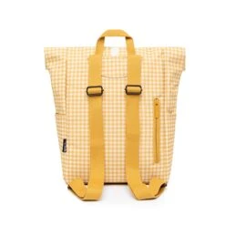 Lefrik Roll Mini Backpack Printed Vichy Mustard -Reisopslagwinkel image 6573