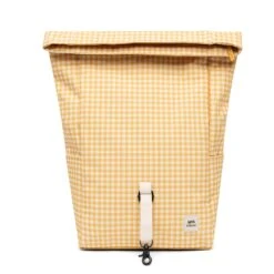 Lefrik Roll Mini Backpack Printed Vichy Mustard -Reisopslagwinkel image 6574