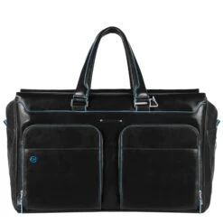 Piquadro Blue Square Duffel Bag Black