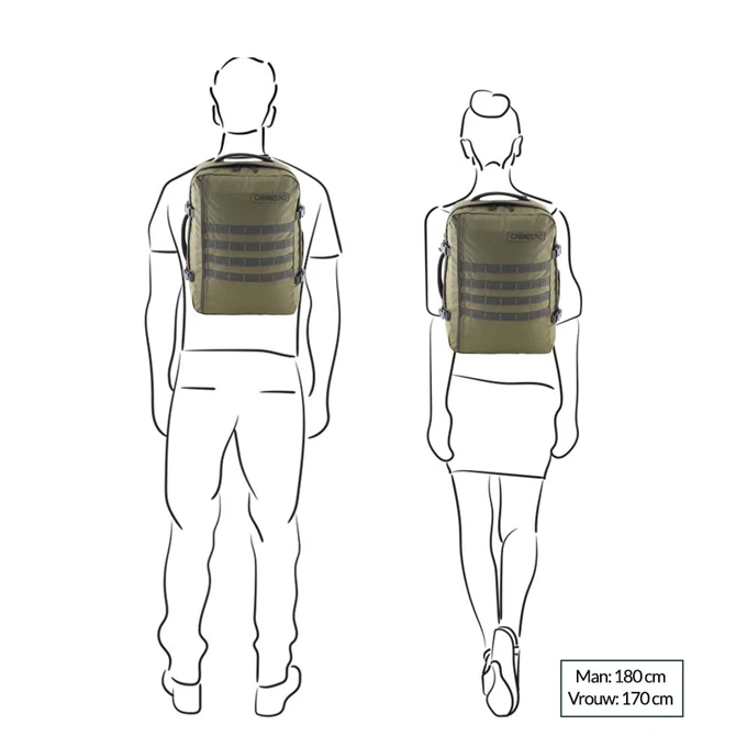 CabinZero Military 36L Lightweight Cabin Bag Military Green 4 CabinZero Military 36L Lightweight Cabin Bag Military Green - Afbeelding 2