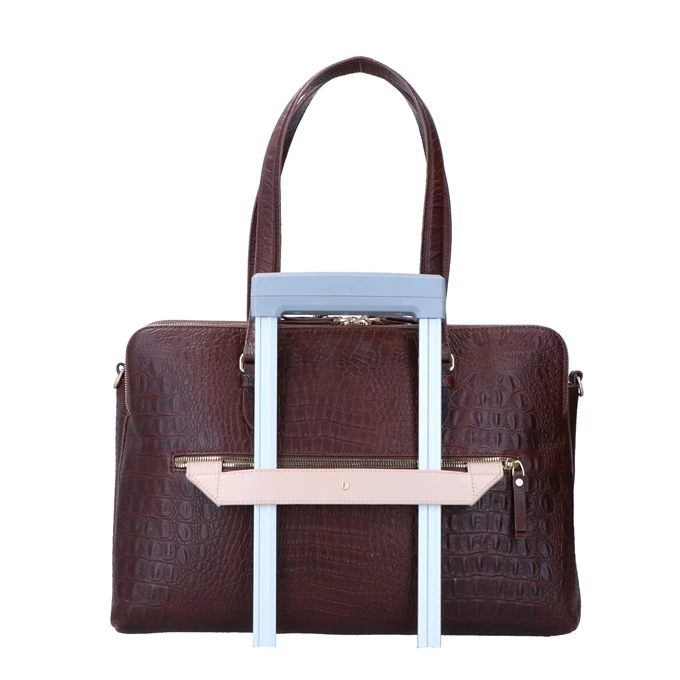 FMME. Charlotte 13.3 Workingbag 3 Pockets Croco Brown 7 FMME. Charlotte 13.3 Workingbag 3 Pockets Croco Brown - Afbeelding 5