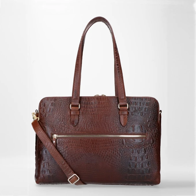 FMME. Charlotte 13.3 Workingbag 3 Pockets Croco Brown 14 FMME. Charlotte 13.3 Workingbag 3 Pockets Croco Brown - Afbeelding 12