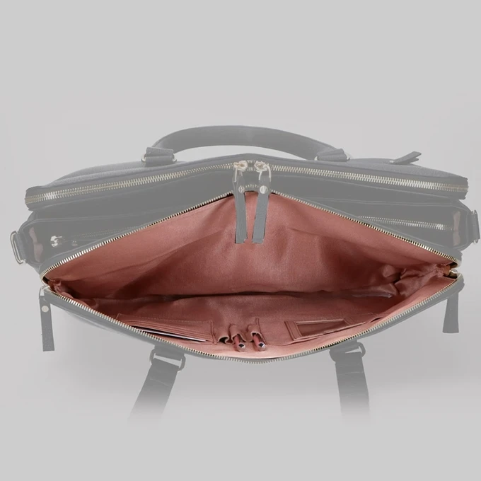 FMME. Charlotte 13.3 Workingbag 3 Pockets Croco Brown 17 FMME. Charlotte 13.3 Workingbag 3 Pockets Croco Brown - Afbeelding 15