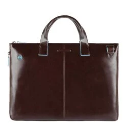 Piquadro Blue Square Expandable Slim Computer Bag 15.6" Mocca
