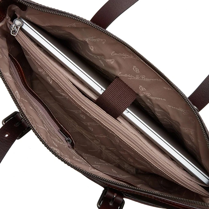 Castelijn & Beerens Rien Laptop Schoudertas 15.4'' RFID Cognac 6 Castelijn & Beerens Rien Laptop Schoudertas 15.4'' RFID Cognac - Afbeelding 4